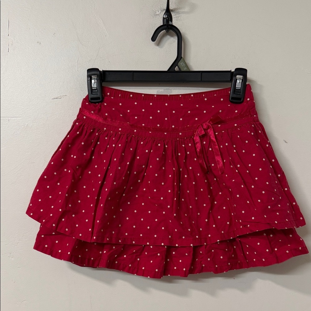 George Red Skort with White Polka Dots